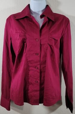 Ninety Burgundy Button Up Top Small Lightweight Lightweight Soft New With Tags